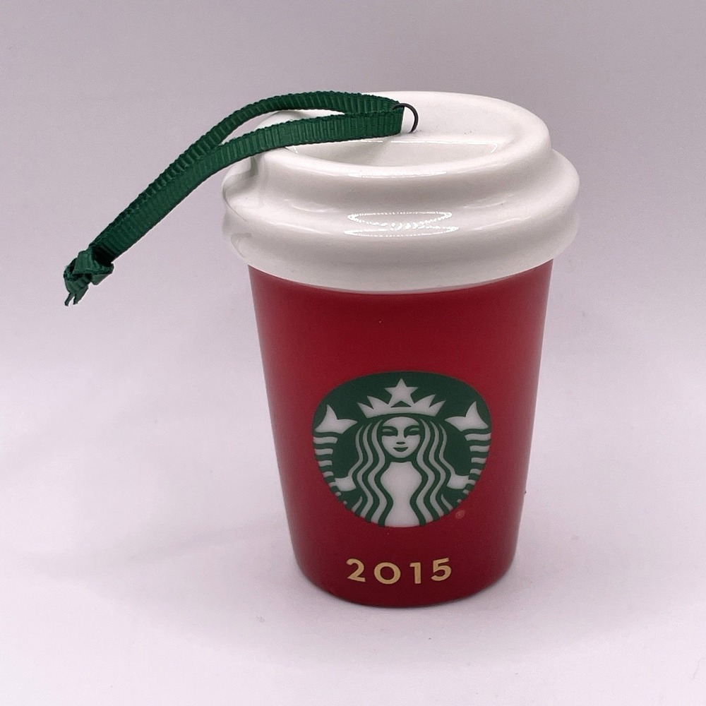 Starbucks Coffee 2015 Ceramic Christmas Cup Christmas Ornament‎